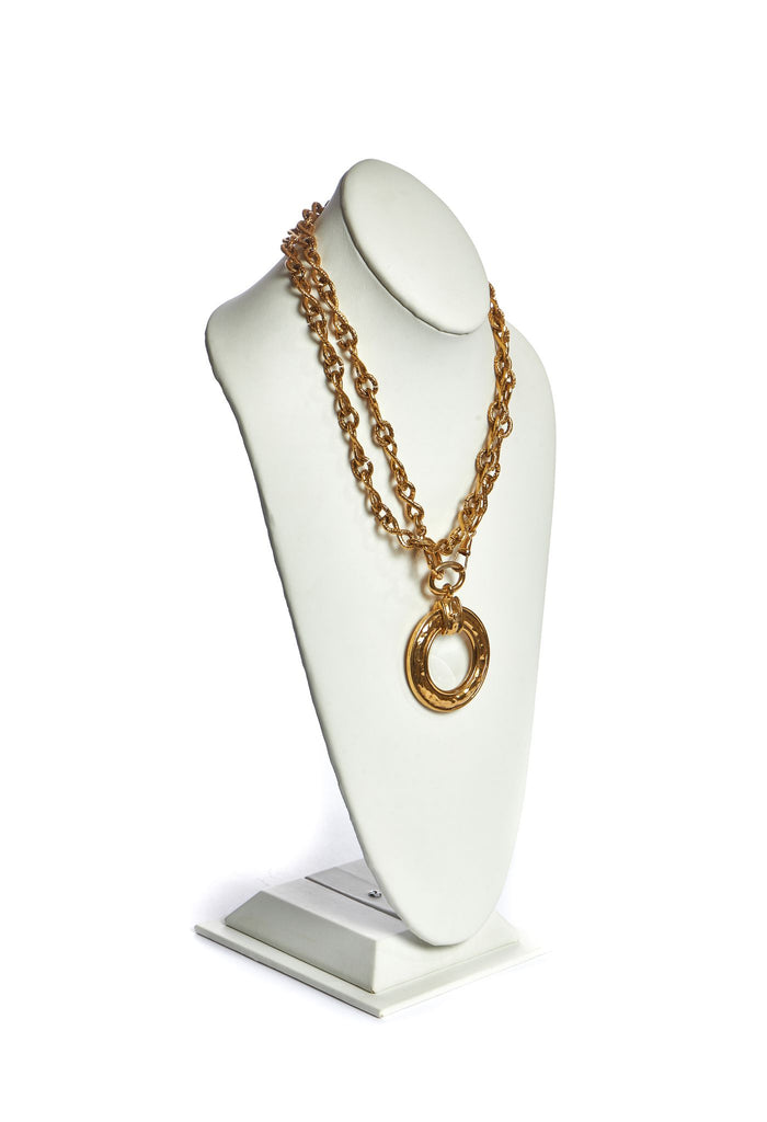 Chanel 80s Hammered Magnifier Necklace