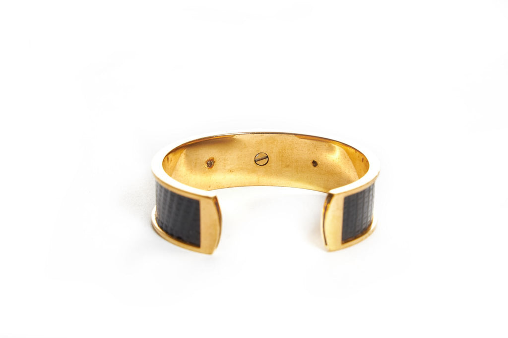 Hermès Black Vintage Lizard Cuff