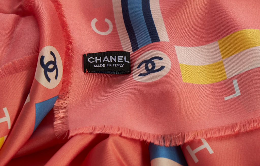 Chanel New La Pausa Coral Silk Shawl