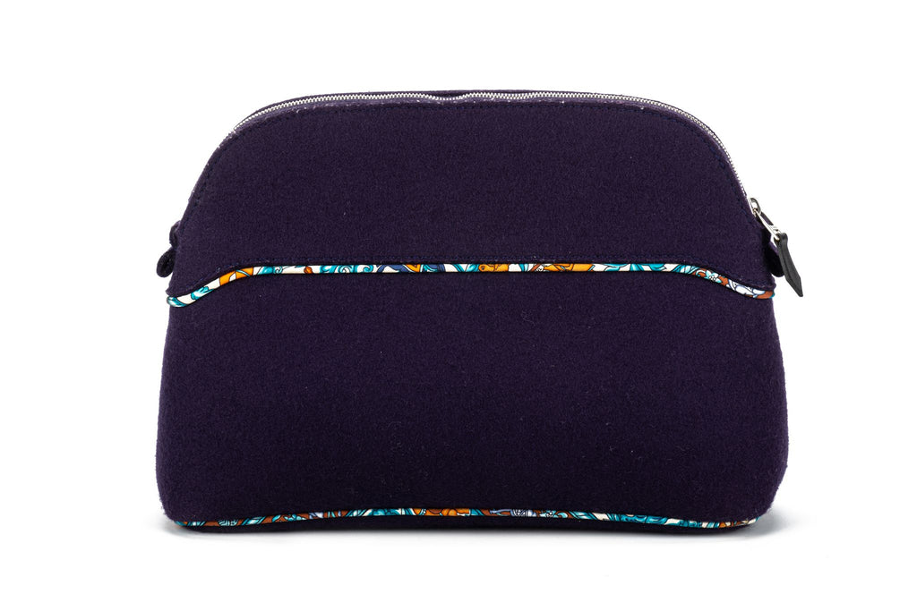 Hermes Blue Felt Bolide Silk Interior