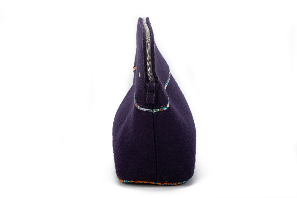 Hermes Blue Felt Bolide Silk Interior