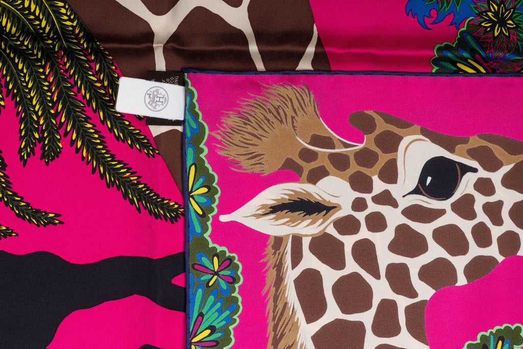 Hermes Hot Pink Giraffe Scarf BNIB