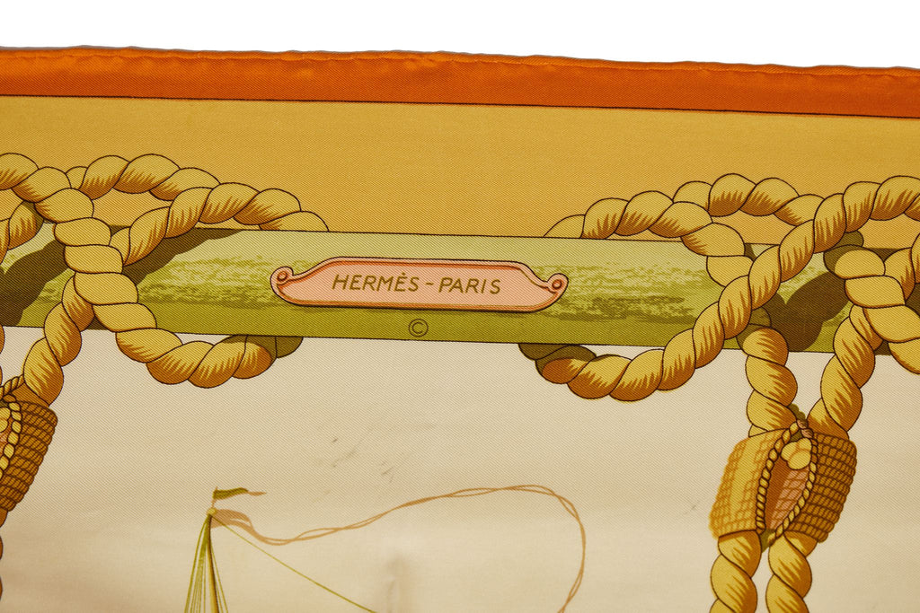 Hermès 90cm Silk Twill Tribord Scarf