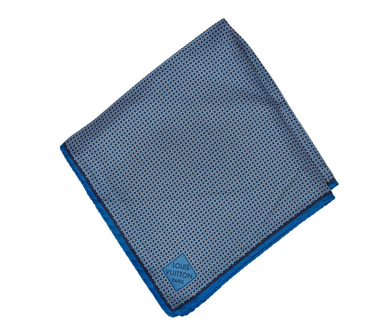 Vuitton Blue/Black Silk Pocket Square