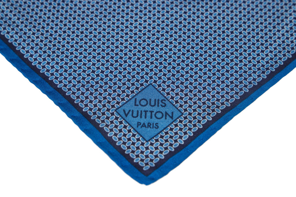 Vuitton Blue/Black Silk Pocket Square