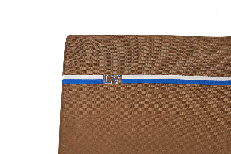 Vuitton Taupe/Blue Cotton Pocket Square