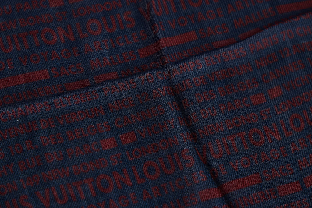 Vuitton Navy Cashmere Pocket Square New