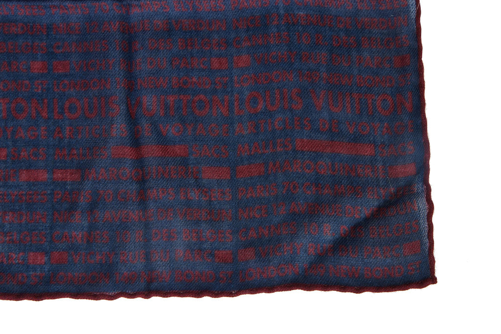 Vuitton Navy Cashmere Pocket Square New