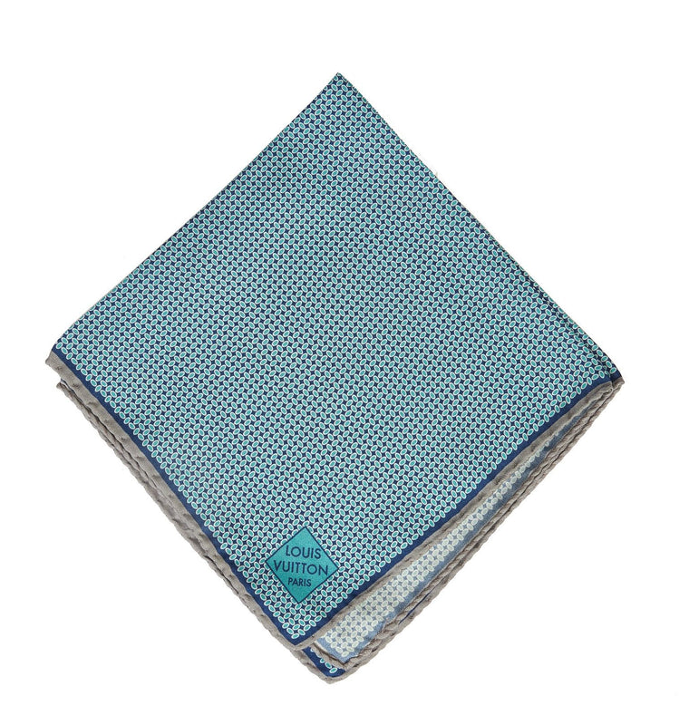 Vuitton Blue/Gray Silk Pocket Square