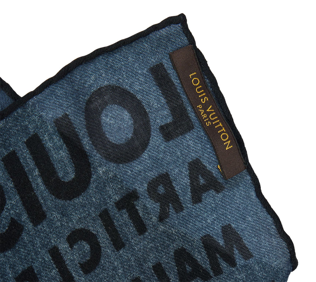 Vuitton Gray Cashmere Pocket Square New
