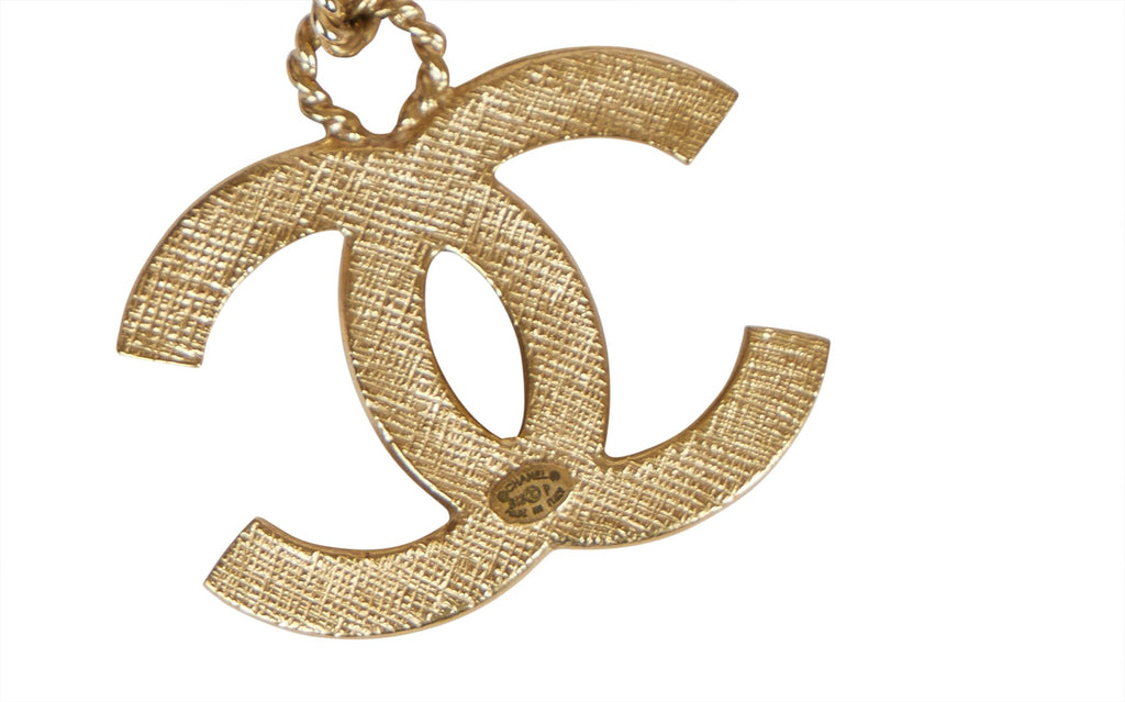 Chanel 5 & CC Long Silver Necklace