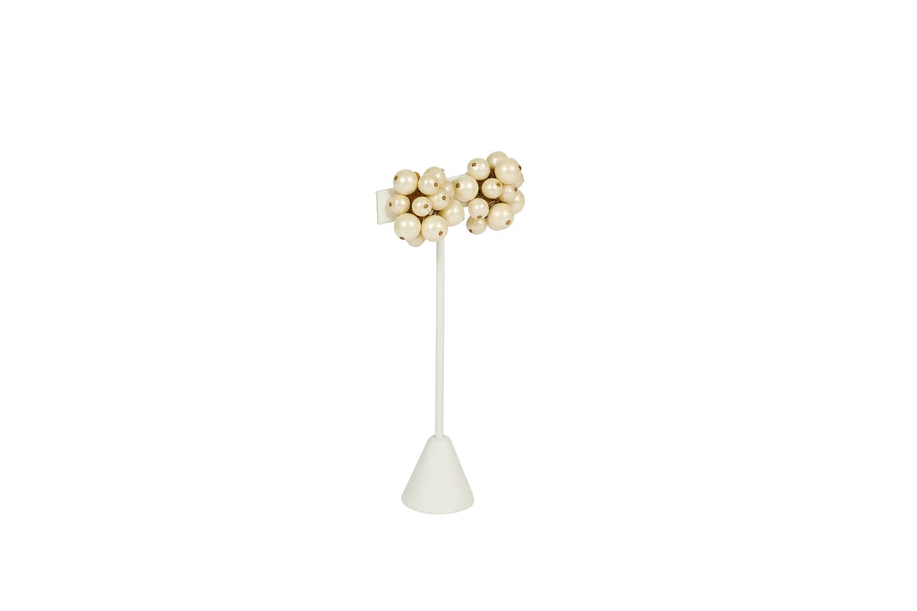 Chanel 70s Pearl Cluster Clip Earrings