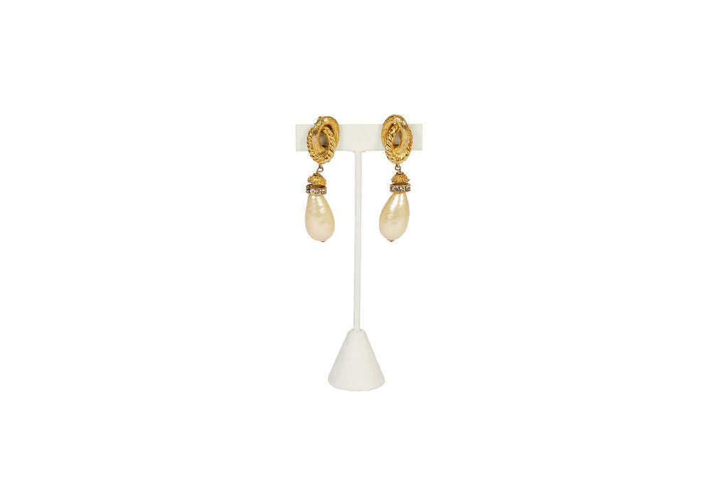 Chanel 70s Pearl Dangle Earrings