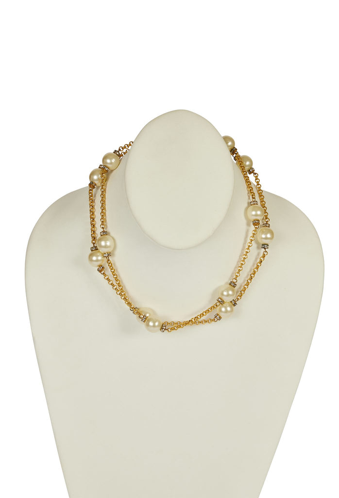 Chanel Pearl & Crystal Sautoir Necklace