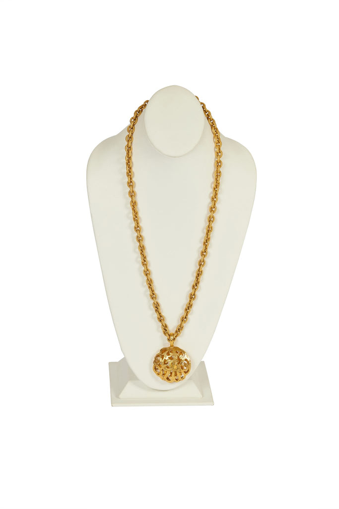 Chanel Long CC Perforated Pendant