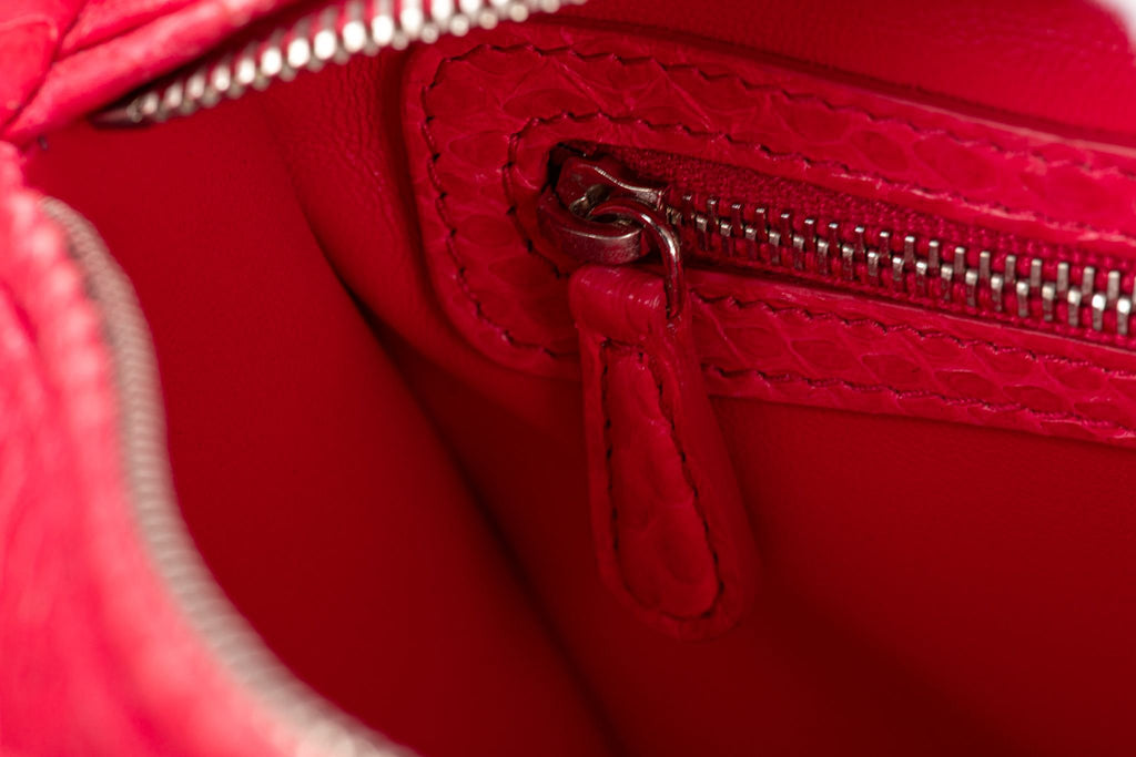 Large Red Python Lady Dior Bag