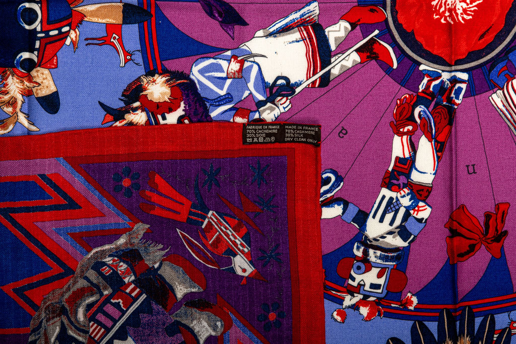 Hermes Purple Kachinas Cashmere Shawl