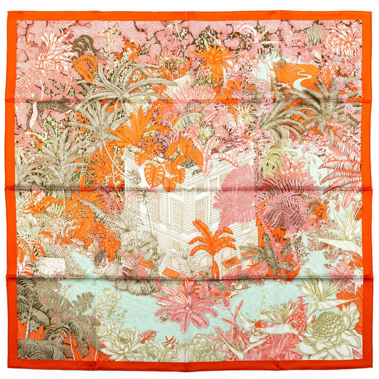 Hermes BNIB Tropical Garden Silk Scarf