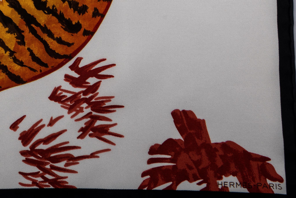 Hermes BNIB White Tiger Cubs Small Scarf