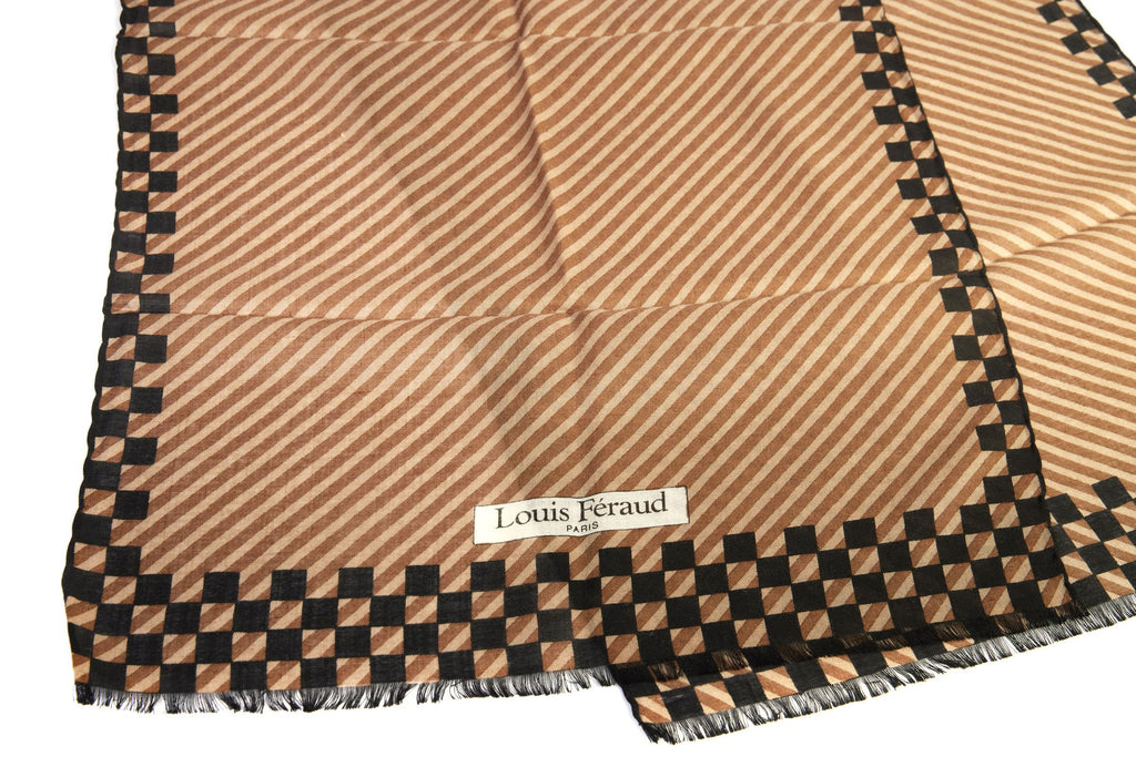 Louis Feraud Brown/Black  Wool Scarf