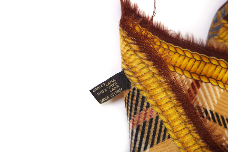 Gucci Vintage Brown Oversize Wall Shawl