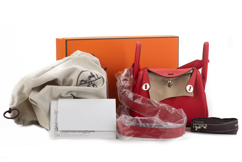 Hermes Mini Lindy Rouge De Coeur Swift N