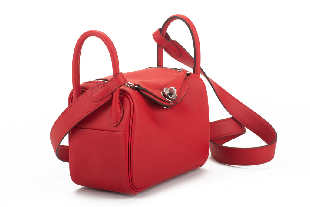 Hermes Mini Lindy Rouge De Coeur Swift N