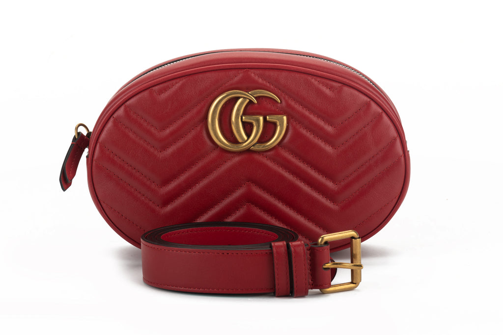 Gucci Large Red Fanny Pack With Logo