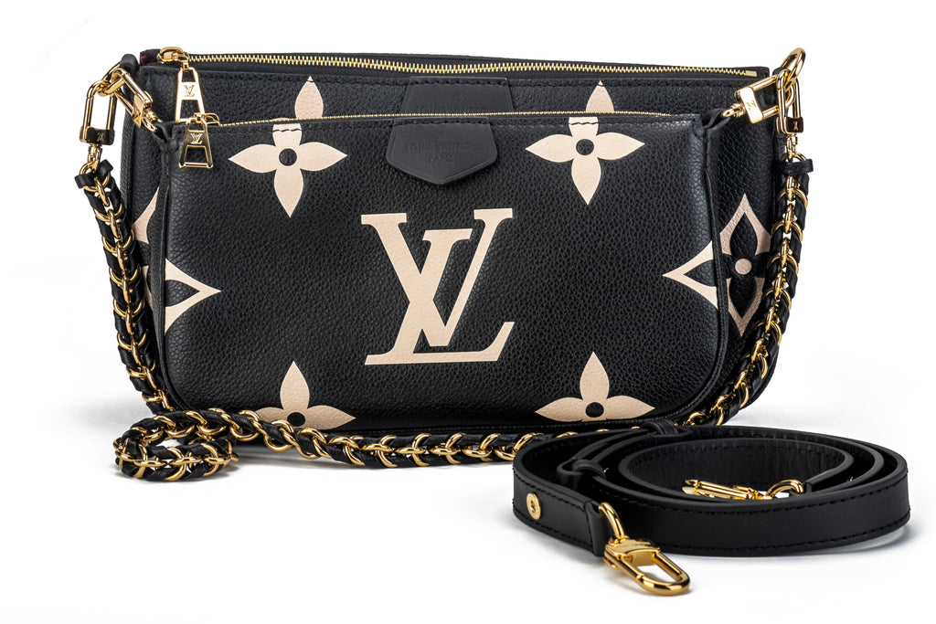 Vuitton BN Black Leather Multi Pochette