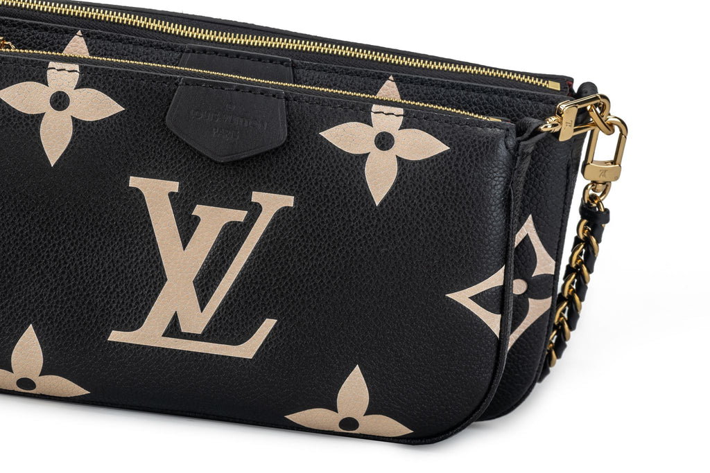 Vuitton BN Black Leather Multi Pochette