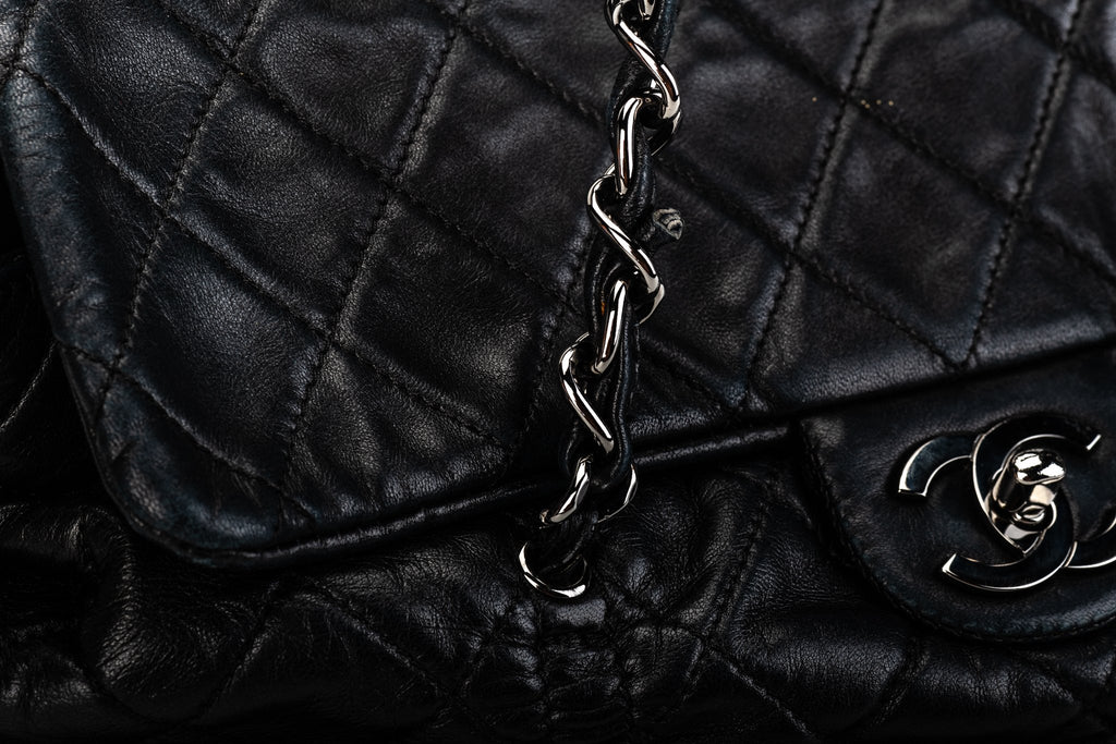 Chanel Black Rouched Large Tote Bag
