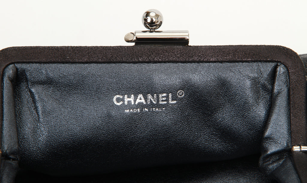 Chanel Pleated Glazed Leather Clutch