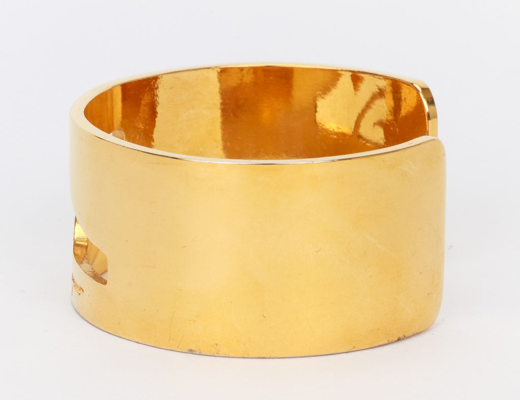 Ferragamo vintage gold tone cuff signed