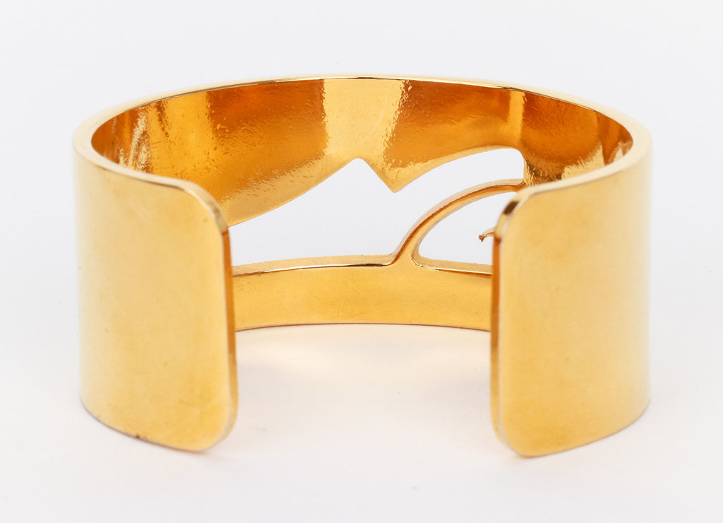 Ferragamo vintage gold tone cuff signed