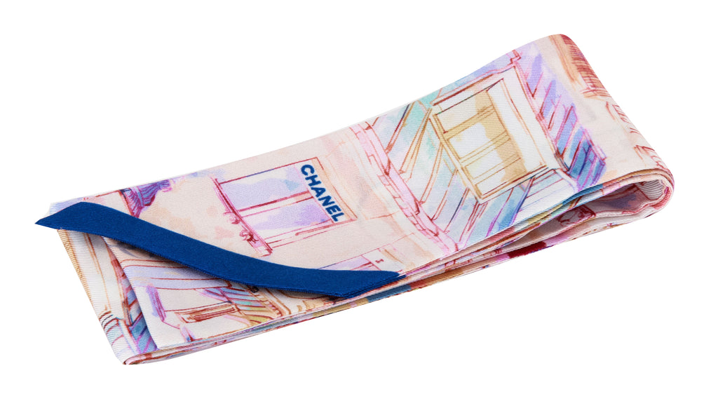 Chanel Pastel Roofs Silk Twilly
