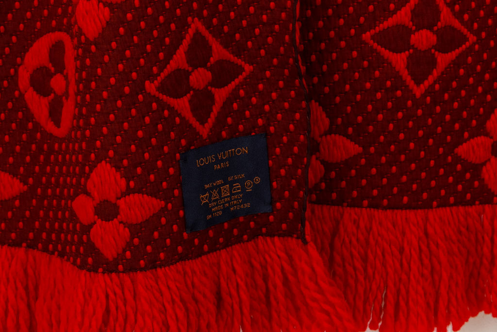 New Vuitton Logomania Burgundy Scarf