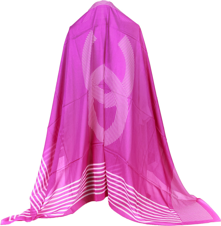 Chanel new fuchsia white stripe shawl