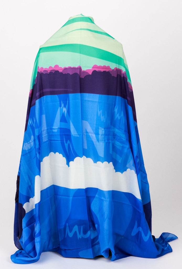 Chanel BN Blue Clouds Sarong With Pouch