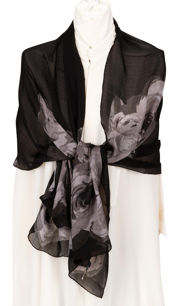 Dior brand new black quilted silk stole