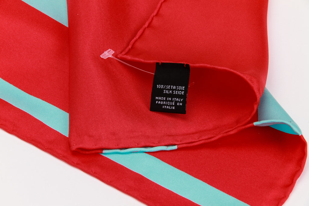 Dior brand new silk stole red & celeste