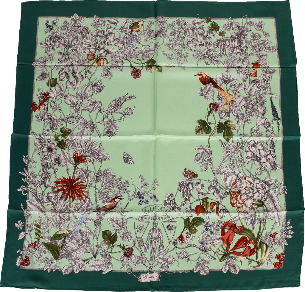 Gucci brand new silk scarf with flowers