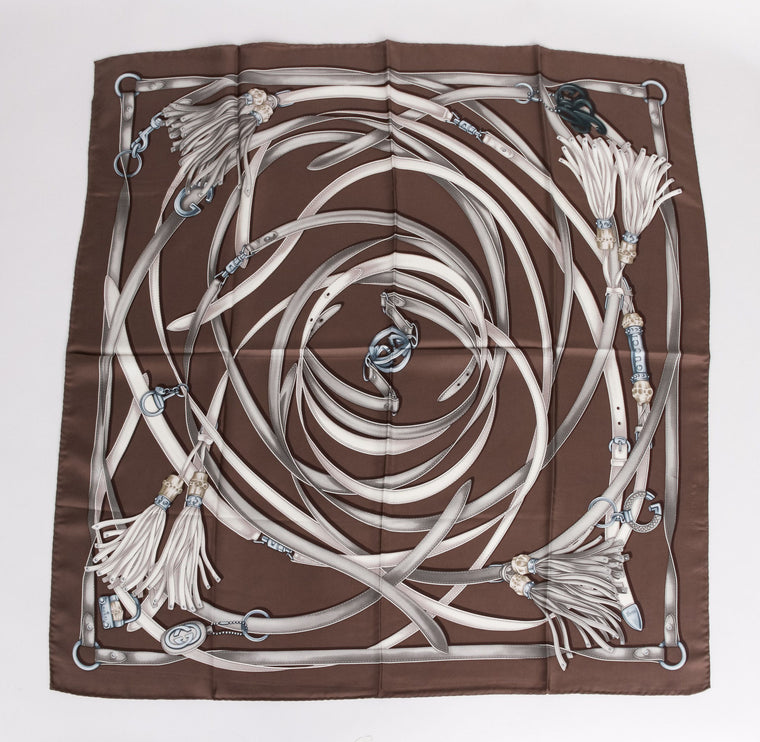 Gucci brand new taupe silk scarf