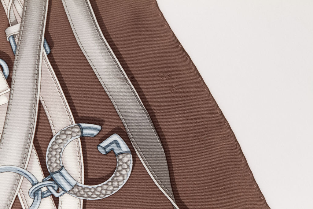 Gucci brand new taupe silk scarf