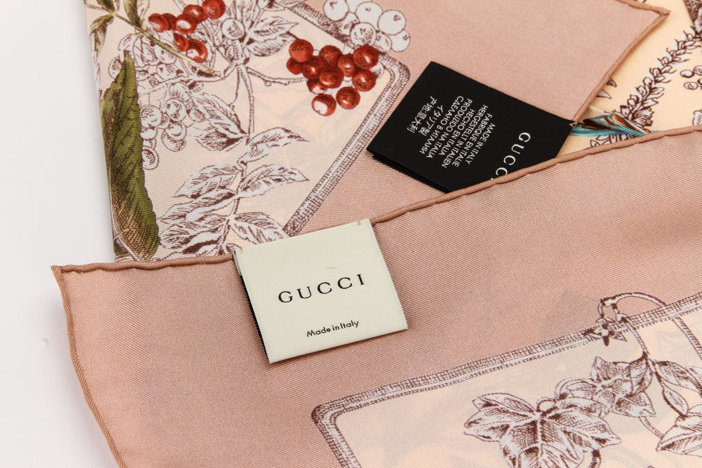 Gucci brand new silk scarf flowers birds