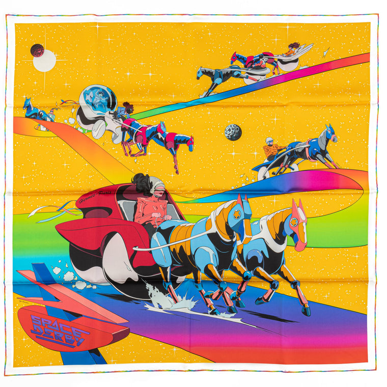 Hermes New Space Derby Silk Scarf