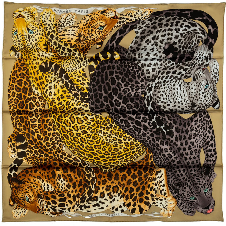 Hermès New Lazy Leopardess Silk Scarf