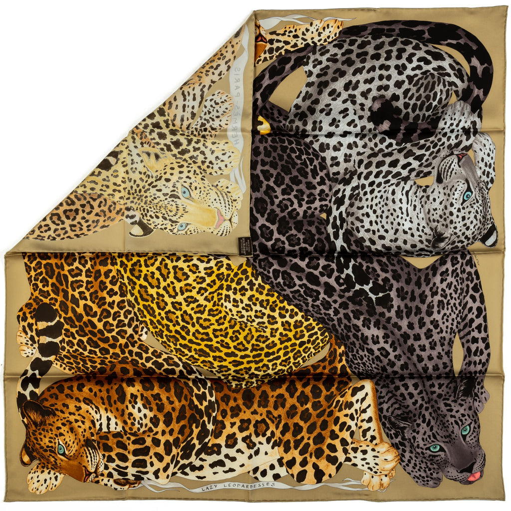 Hermès New Lazy Leopardess Silk Scarf