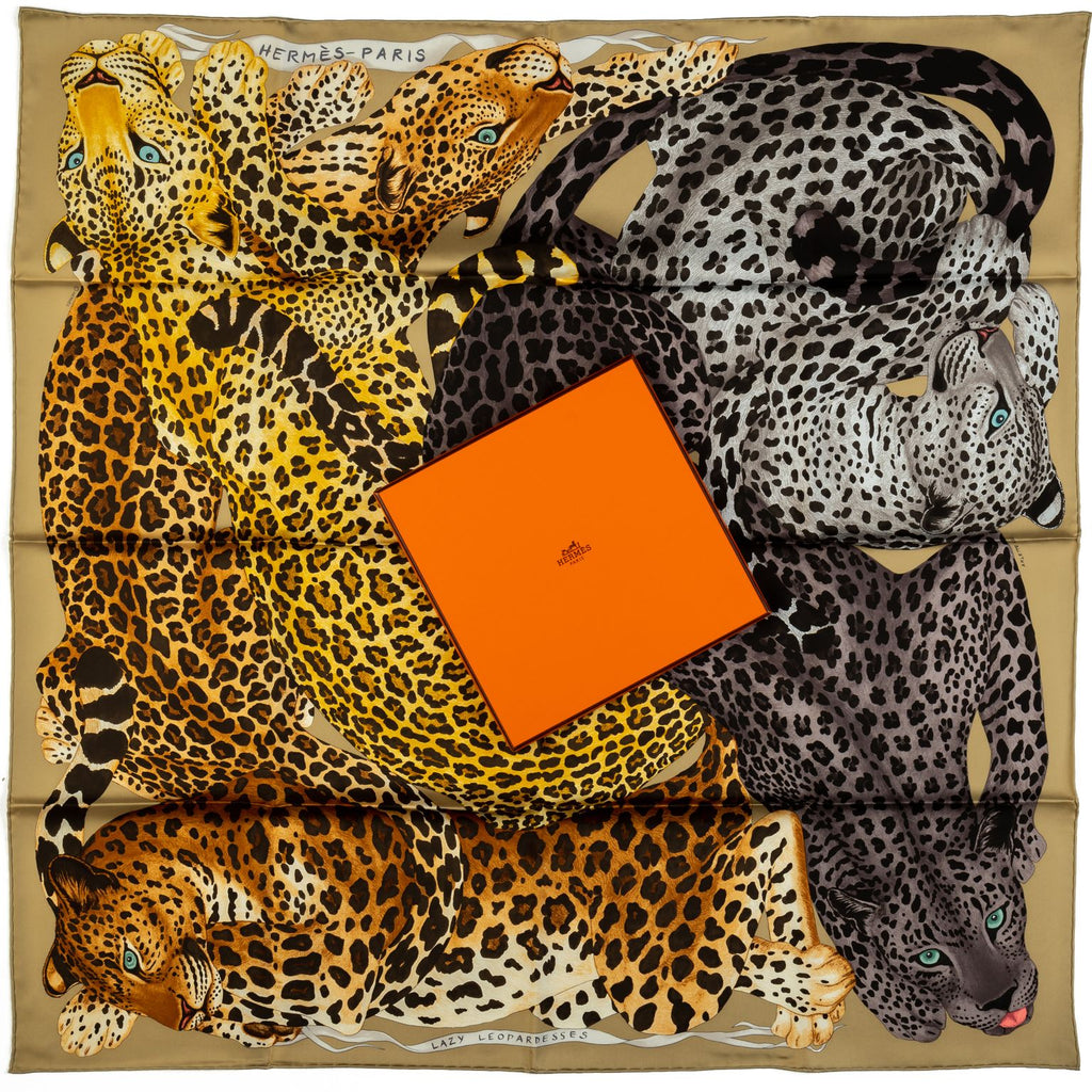 Hermès New Lazy Leopardess Silk Scarf