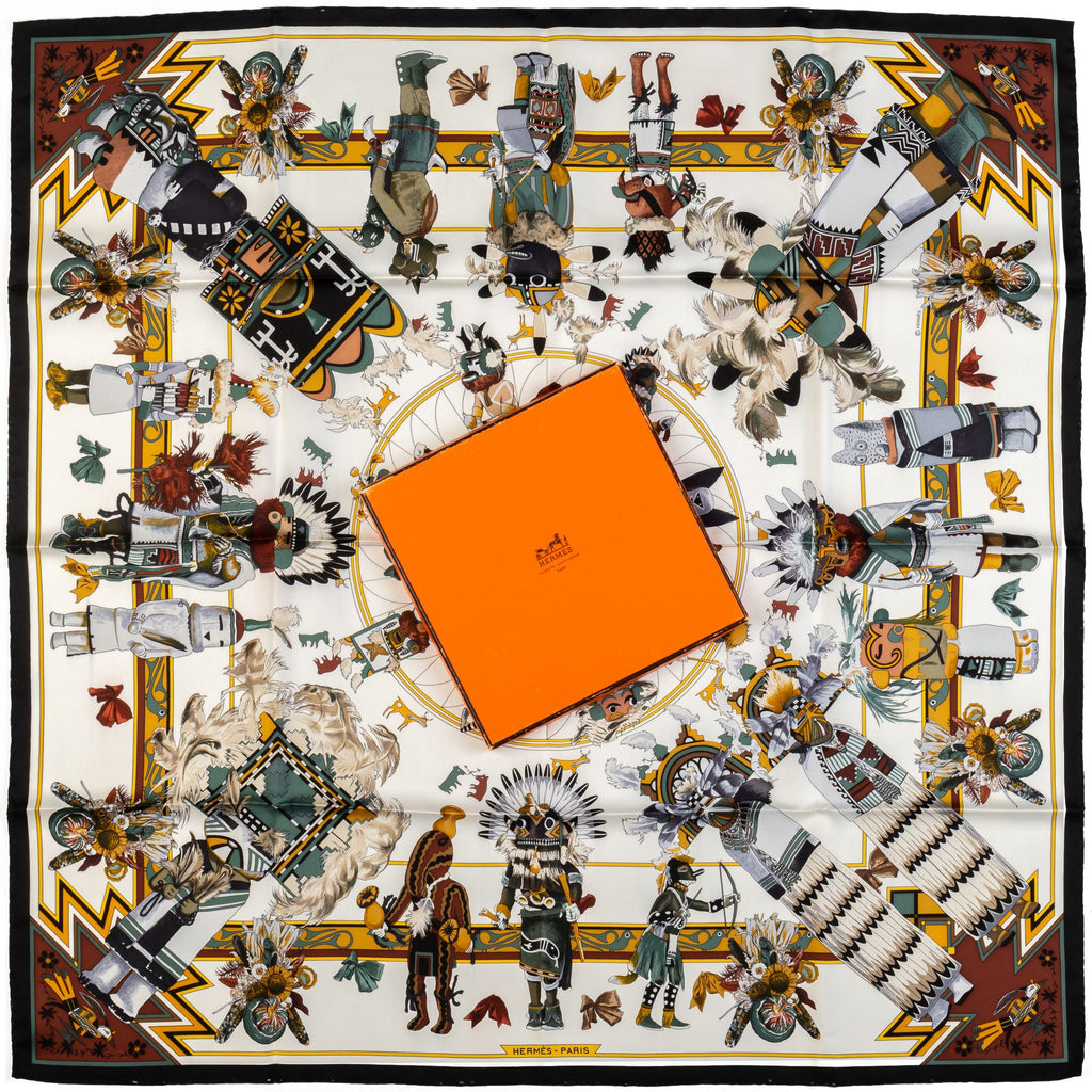 Hermès Kermit Oliver Kachinas Scarf