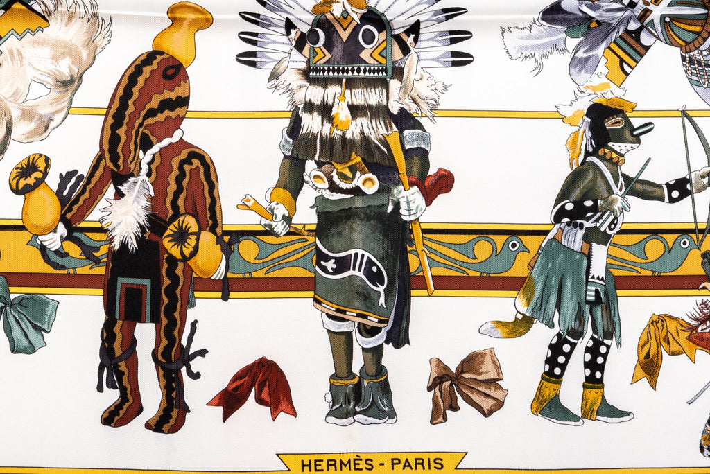 Hermès Kermit Oliver Kachinas Scarf